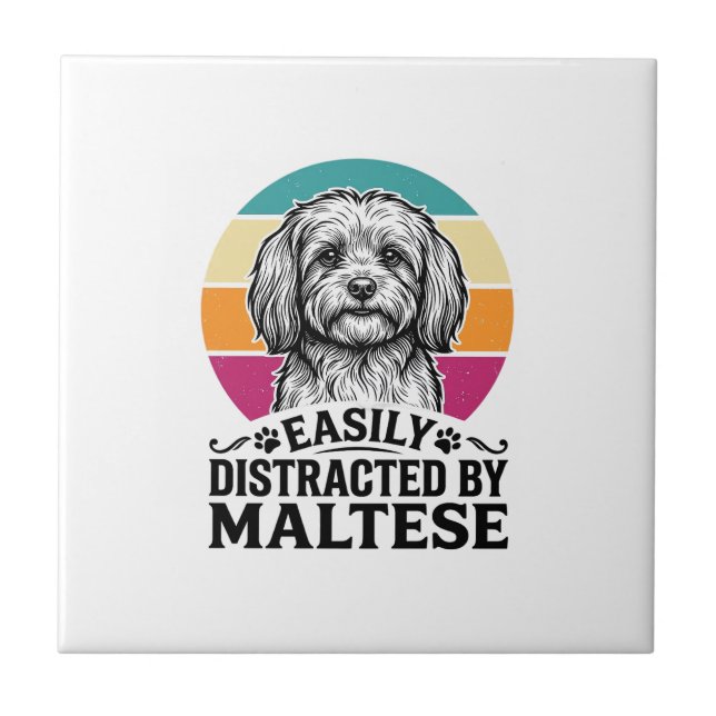 Carreau Facilement Distrait Par La Conception De Chien Vin (Devant)