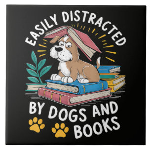Carreau Facilement distrait par les chiens et les livres D