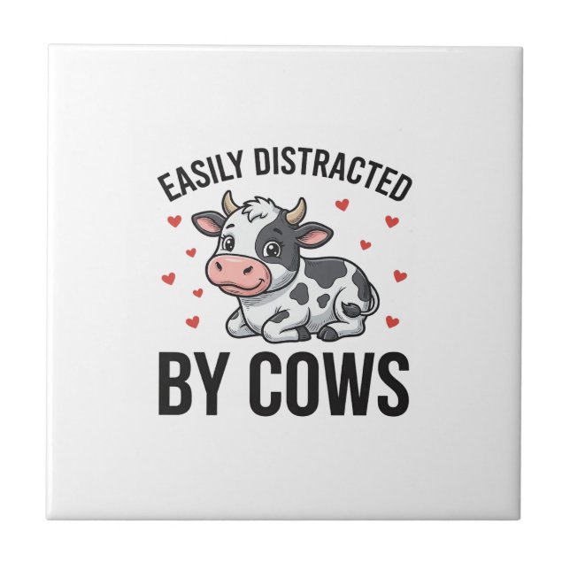 Carreau Facilement distrait par les vaches Graphique de va (Devant)