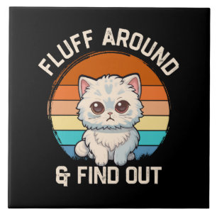 Carreau Faire du Fluff et Découvrir Drôle Chat Rétro