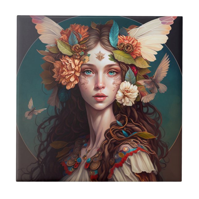 Carreau Fairy Girl Imaginaire Art Carrelage en céramique (Devant)