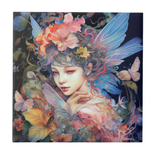 Carreau Fairy Woman in Flowers Imaginaire Art