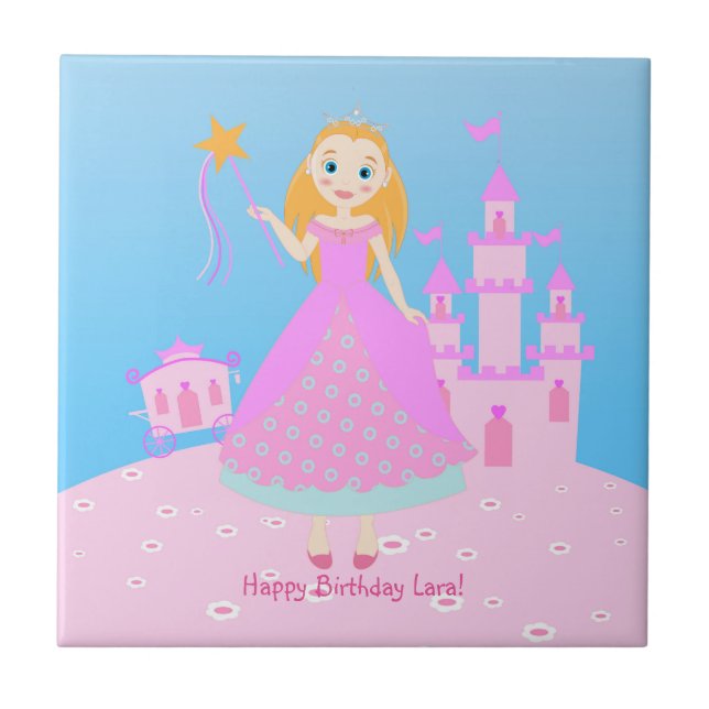 Carreau Fairytale Princess à Pink Birthaday (Devant)