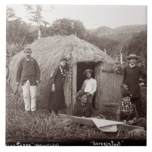 Carreau Faisant Tappa, un tissu indigène, c.1875 (photo d