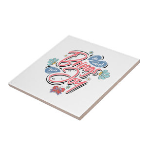 Carreau Faites ce qui vous apporte Joy Floral et citation