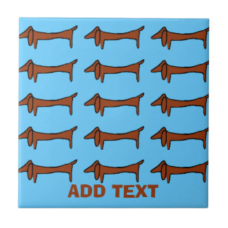 Carreau Fameux Dachshund Abstrait
