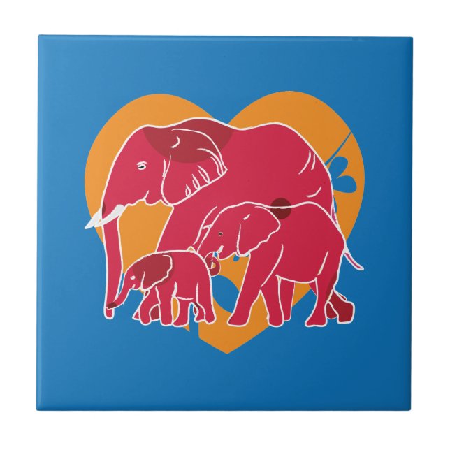 Carreau Famille des éléphants (Devant)