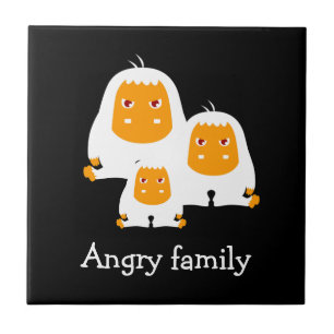 Carreau Famille en colère Singes design T-Shirt Bain Mat