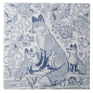 Carreau Famille Fox Denim Blue White / Grey Woodland