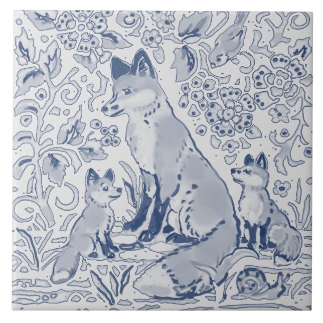 Carreau Famille Fox Denim Blue White / Grey Woodland (Devant)