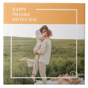 Carreau Famille moderne photo et Bon thanksgiving cadeau d