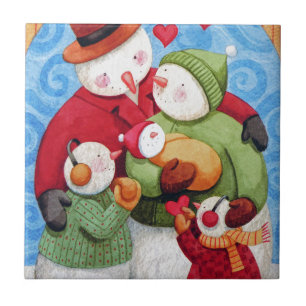 Carreau Famille Snowman