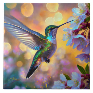 Carreau Fantaisie de fleurs de cerisier Colibri
