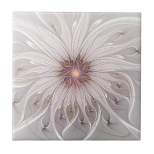 Carreau Fantaisie florale, fleur pastel moderne abstraite