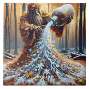 Carreau Fantastique Magicien Mignon Faisant L'Hiver