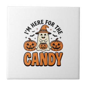Carreau Fantôme d'Halloween ici pour les bonbons Mignon Vi