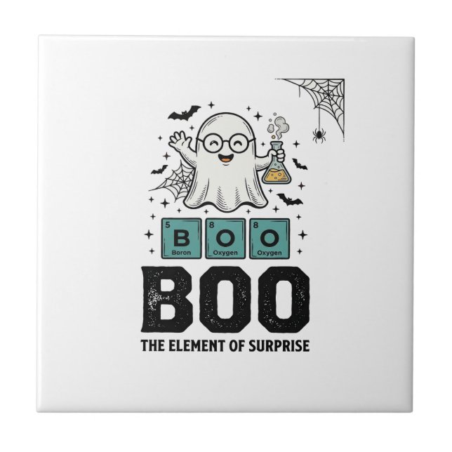 Carreau Fantôme d'Halloween Science Drôle Vintage_1 (Devant)