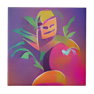 Carreau Fantôme d'un popsicle mangue art numérique abstrai