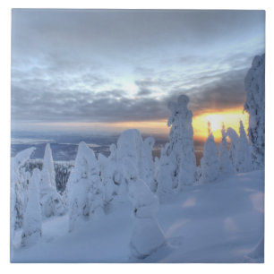 Carreau Fantômes de neige au coucher du soleil à Whitefish