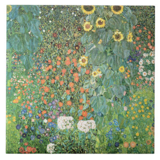 Carreau Farm garden with sunflowers by Gustav Klimt
