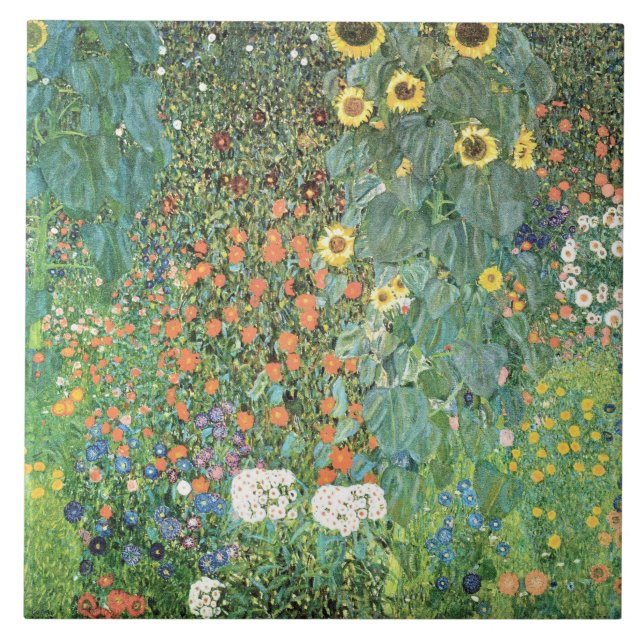 Carreau Farm garden with sunflowers by Gustav Klimt (Devant)