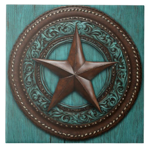 Carreau Farm Ranch Country Western Turquoise Texas Star