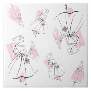 Carreau Fashion Bride Groupe rose Multi-tuile