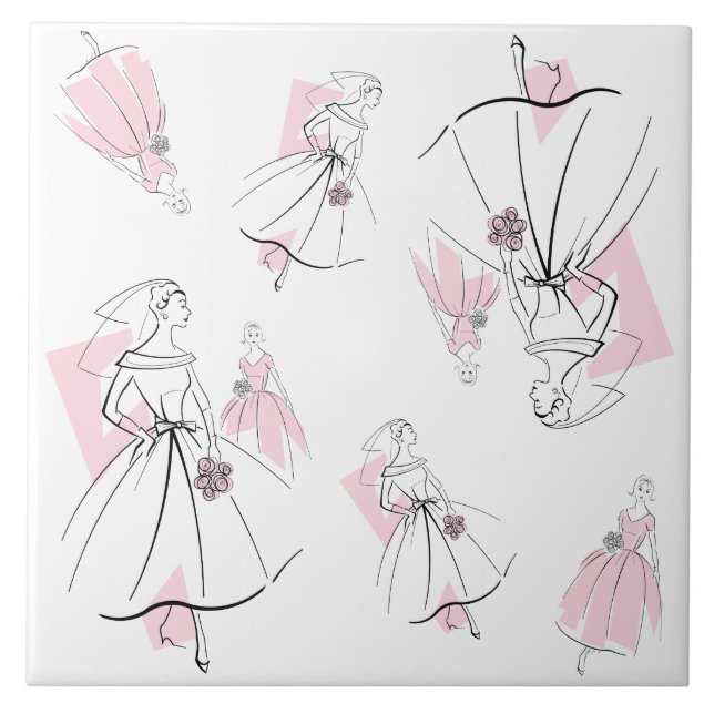 Carreau Fashion Bride Groupe rose Multi-tuile (Devant)