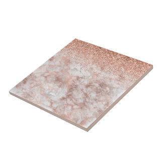 Carreau Fashion Elegant Ombre Pink Glitter Glitter Marble
