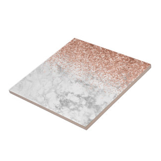 Carreau Fashion Elegant white Ombre Glitter Glitter Marble