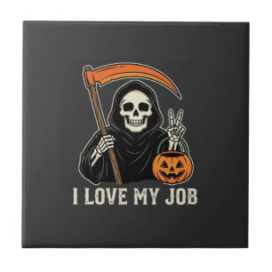 Carreau Faucheuse J'aime Mon Travail Design Halloween
