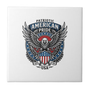 Carreau Faucon de bataille patriotique Aigle et faucon pat