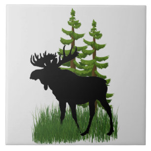 Carreau Faune Nature Moose Silhouette céramique Carrelage