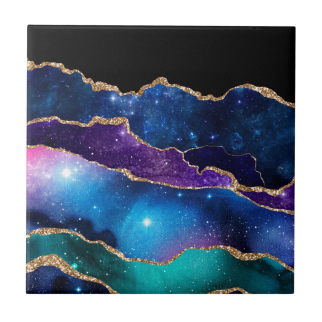 Carreau Fausse Agate Marbrée Pierre Galaxie Étincelante Br (Devant)
