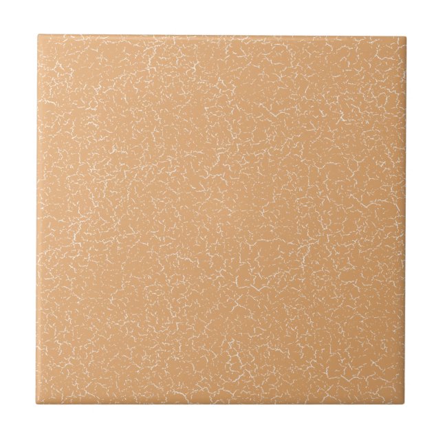 Carreau Fauve Beige Marron Glaçure Fissurée Couleur Uni (Devant)