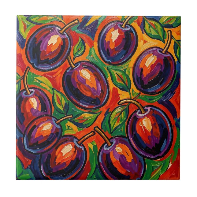 Carreau Fauviste de prune vibrant  (Devant)
