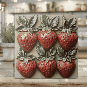 Carreau Faux 3D Fraises italiennes glacées