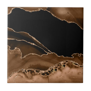 Carreau Faux Desert Brown marbré Agate de pierre contempo