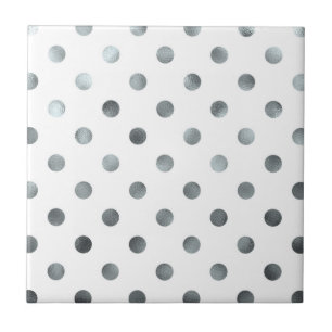 Carreau Faux Faux Foil Polka Point blanc