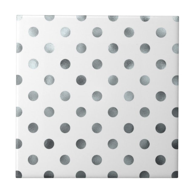 Carreau Faux Faux Foil Polka Point blanc (Devant)