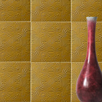 Faux Gold Low Relief Sculpturé Abstrait