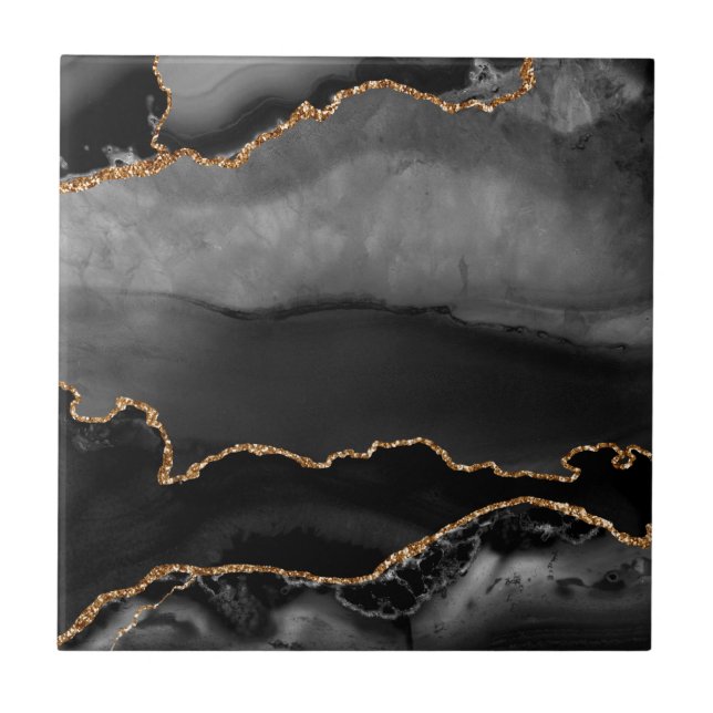 Carreau Faux Gris Marbré Agate Parties scintillant dorée P (Devant)