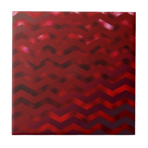 Carreau Faux Red Burgundy Black Foil Texture Chevron