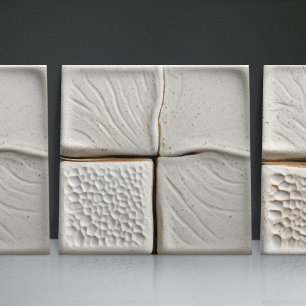 Carreau Faux Relief Émaillé Décor Minimaliste Maison Blanc