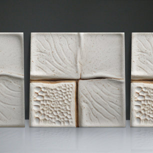 Carreau Faux Relief Émaillé Décor Minimaliste Maison Blanc