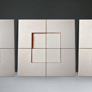 Carreau Faux Relief Émaillé Décor Minimaliste Maison Blanc