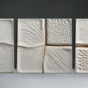 Carreau Faux Relief Émaillé Décor Minimaliste Maison Blanc