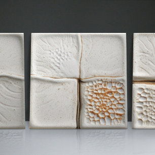 Carreau Faux Relief Émaillé Décor Minimaliste Maison Blanc