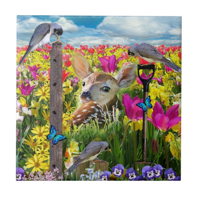 Carreau Fawn Birds (Devant)