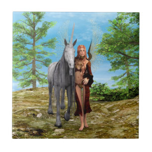 Carreau Fée avec licorne